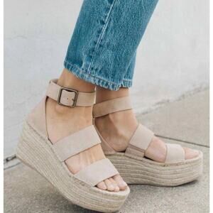 Soludos Beige Platform Sandals